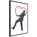Wall Poster Elegant Graffiti Artist - heart and man in a suit in Banksy style 118690 additionalThumb 12
