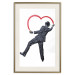 Wall Poster Elegant Graffiti Artist - heart and man in a suit in Banksy style 118690 additionalThumb 19