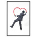 Wall Poster Elegant Graffiti Artist - heart and man in a suit in Banksy style 118690 additionalThumb 17