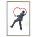 Wall Poster Elegant Graffiti Artist - heart and man in a suit in Banksy style 118690 additionalThumb 16