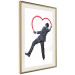 Wall Poster Elegant Graffiti Artist - heart and man in a suit in Banksy style 118690 additionalThumb 2