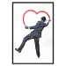Wall Poster Elegant Graffiti Artist - heart and man in a suit in Banksy style 118690 additionalThumb 24