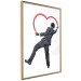 Wall Poster Elegant Graffiti Artist - heart and man in a suit in Banksy style 118690 additionalThumb 14