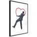 Wall Poster Elegant Graffiti Artist - heart and man in a suit in Banksy style 118690 additionalThumb 13