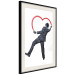 Wall Poster Elegant Graffiti Artist - heart and man in a suit in Banksy style 118690 additionalThumb 3