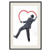 Wall Poster Elegant Graffiti Artist - heart and man in a suit in Banksy style 118690 additionalThumb 18