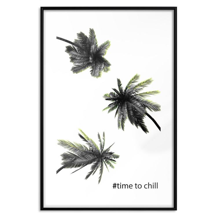 Wall Poster Carefree Moments - tropical palms and black inscriptions on a white background 122290 additionalImage 15
