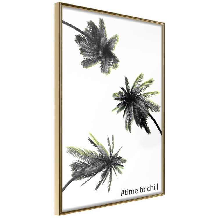 Wall Poster Carefree Moments - tropical palms and black inscriptions on a white background 122290 additionalImage 12