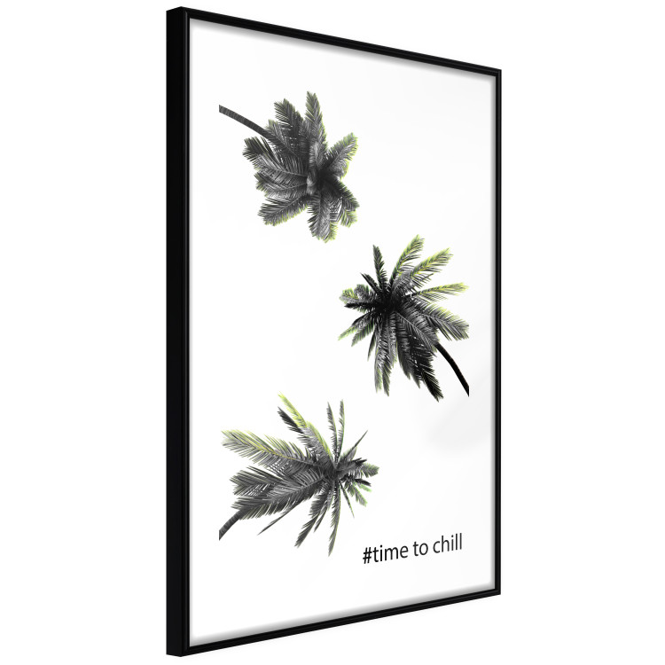 Wall Poster Carefree Moments - tropical palms and black inscriptions on a white background 122290 additionalImage 13