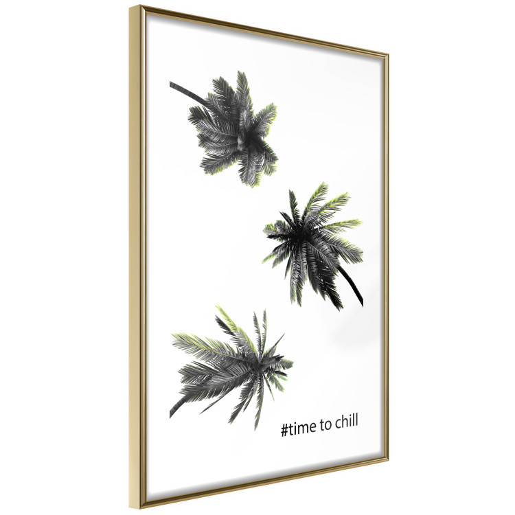 Wall Poster Carefree Moments - tropical palms and black inscriptions on a white background 122290 additionalImage 8