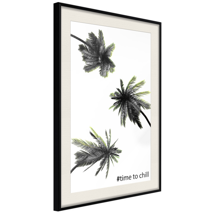 Wall Poster Carefree Moments - tropical palms and black inscriptions on a white background 122290 additionalImage 3