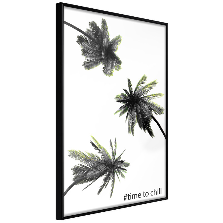 Wall Poster Carefree Moments - tropical palms and black inscriptions on a white background 122290 additionalImage 10