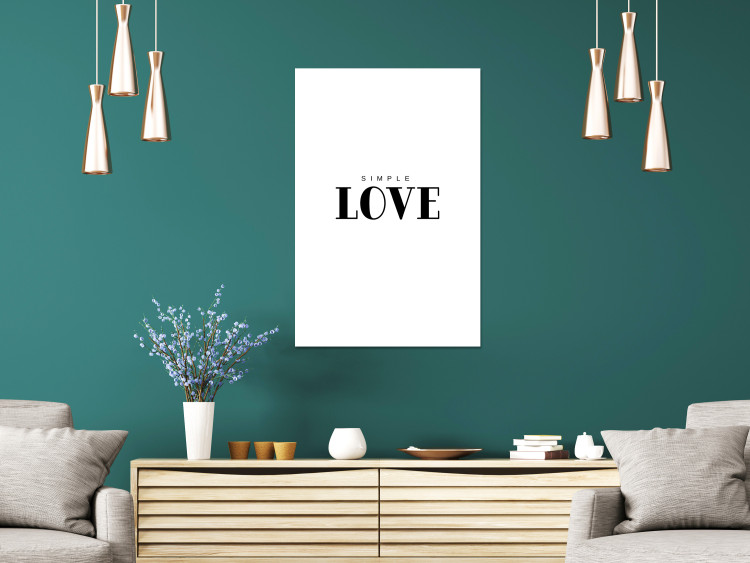 Canvas Just love - minimalist English inscription on a white background 122890 additionalImage 3