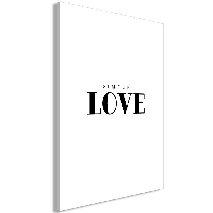 Canvas Just love - minimalist English inscription on a white background 122890 additionalImage 2