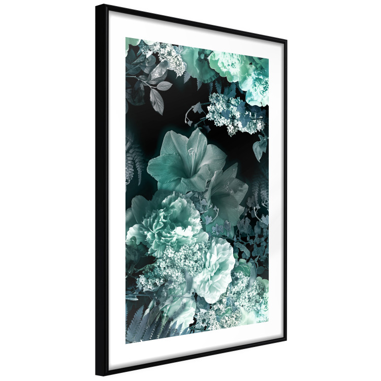 Poster Emerald Garden - mint-colored floral garden with flowers 123490 additionalImage 11