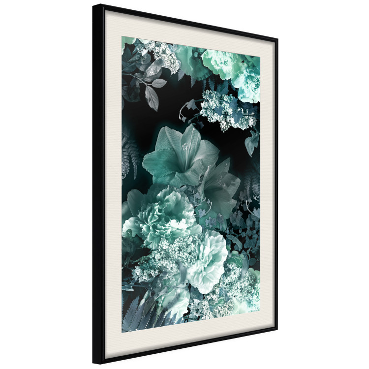 Poster Emerald Garden - mint-colored floral garden with flowers 123490 additionalImage 3