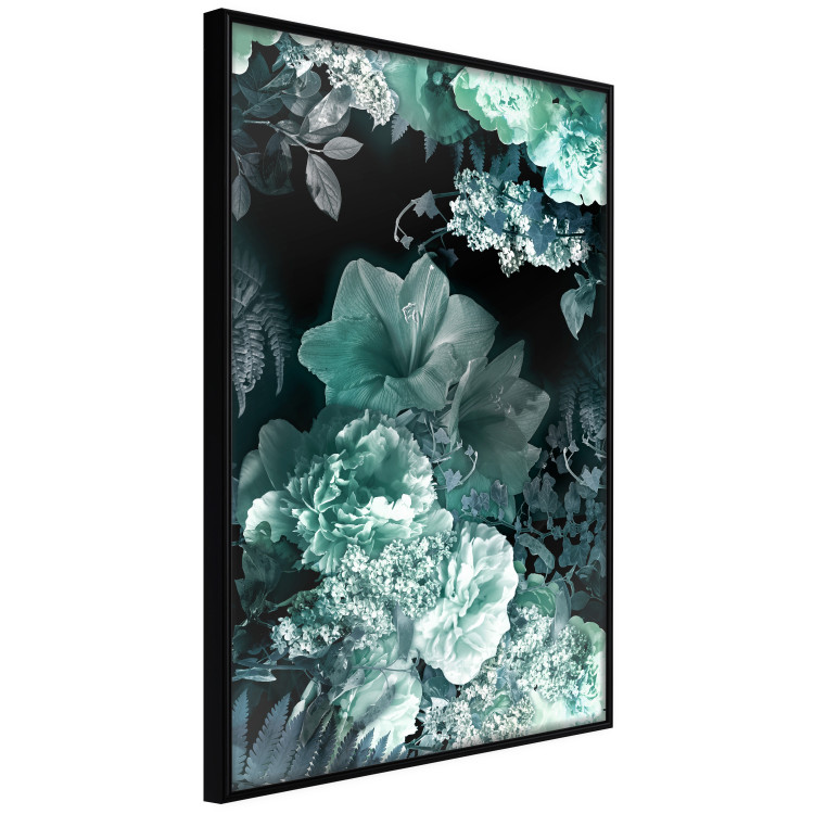 Poster Emerald Garden - mint-colored floral garden with flowers 123490 additionalImage 12