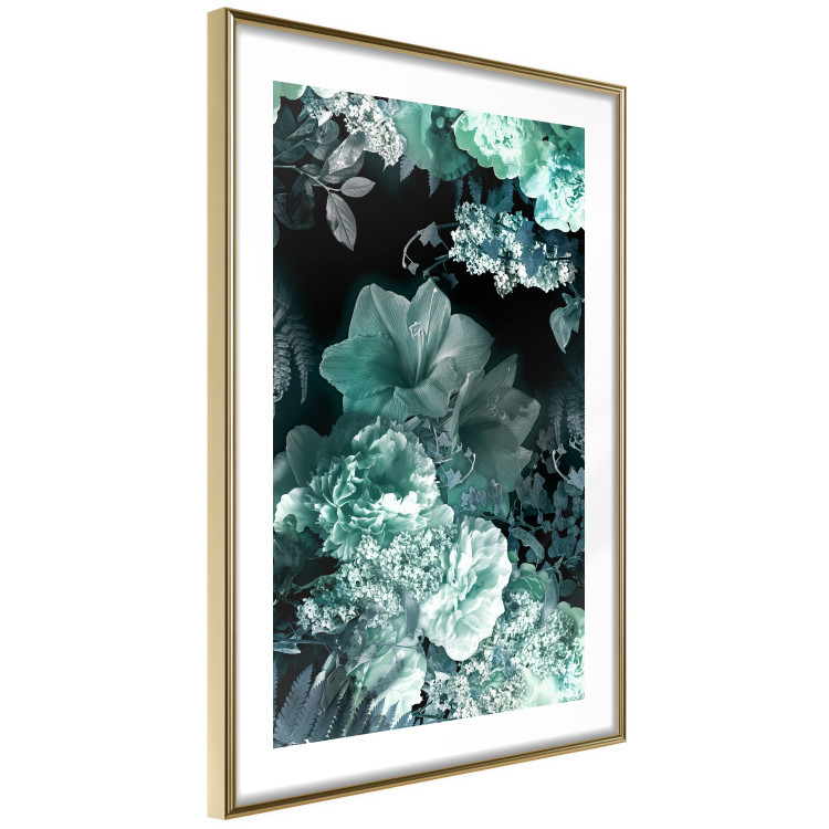 Poster Emerald Garden - mint-colored floral garden with flowers 123490 additionalImage 8