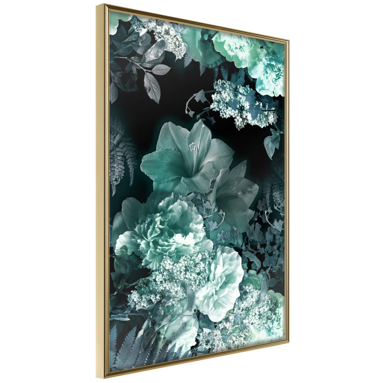Poster Emerald Garden - mint-colored floral garden with flowers 123490 additionalImage 14
