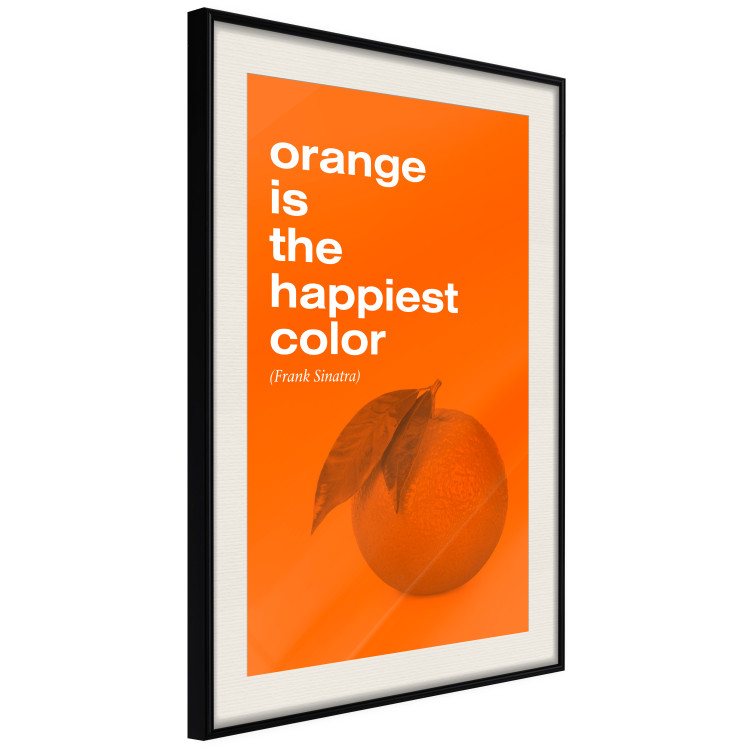 Poster The Happiest Colour - quote and orange fruit on orange background 123590 additionalImage 3