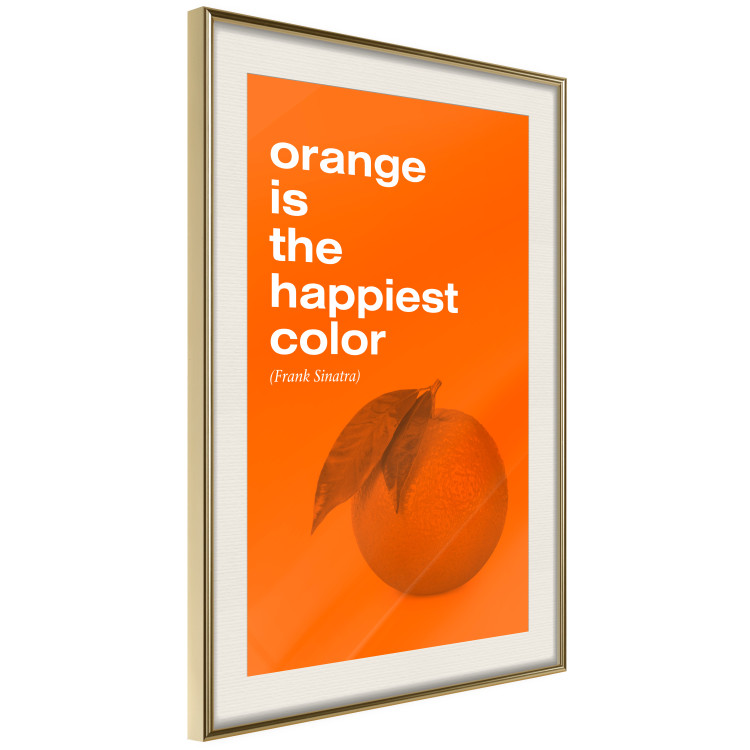 Poster The Happiest Colour - quote and orange fruit on orange background 123590 additionalImage 2