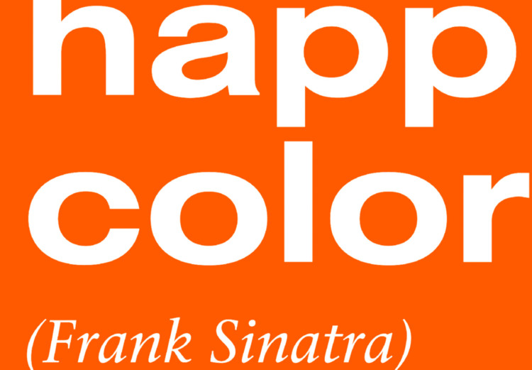 Poster The Happiest Colour - quote and orange fruit on orange background 123590 additionalImage 9