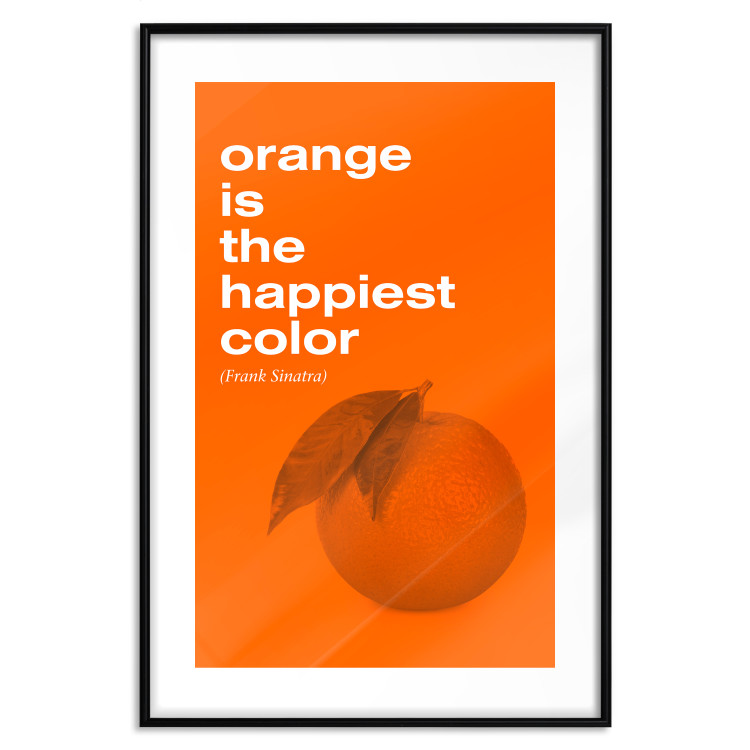 Poster The Happiest Colour - quote and orange fruit on orange background 123590 additionalImage 17