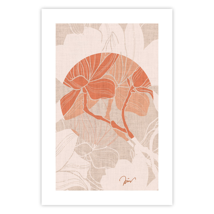 Wall Poster Stylish Magnolia - abstract floral pattern on fabric texture 123790 additionalImage 25