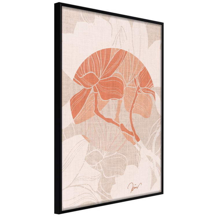 Wall Poster Stylish Magnolia - abstract floral pattern on fabric texture 123790 additionalImage 2