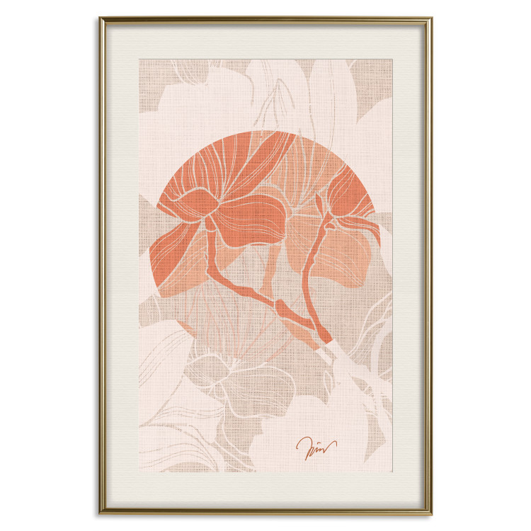 Wall Poster Stylish Magnolia - abstract floral pattern on fabric texture 123790 additionalImage 19