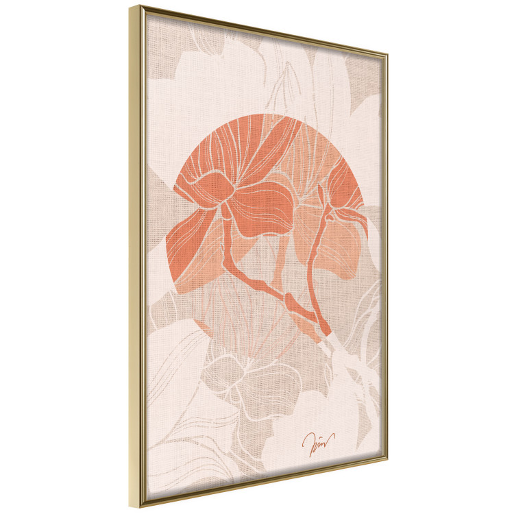 Wall Poster Stylish Magnolia - abstract floral pattern on fabric texture 123790 additionalImage 12