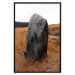 Poster Field Signpost - landscape with black stone against golden meadow 124390 additionalThumb 18