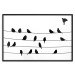 Wall Poster Bird Family - black and white birds sitting on wires on a white background 125090 additionalThumb 18