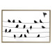 Wall Poster Bird Family - black and white birds sitting on wires on a white background 125090 additionalThumb 16