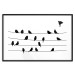 Wall Poster Bird Family - black and white birds sitting on wires on a white background 125090 additionalThumb 15