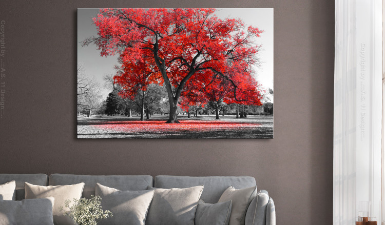 Large canvas print Autumn in the Park (Red) [Large Format] 125590 additionalImage 6