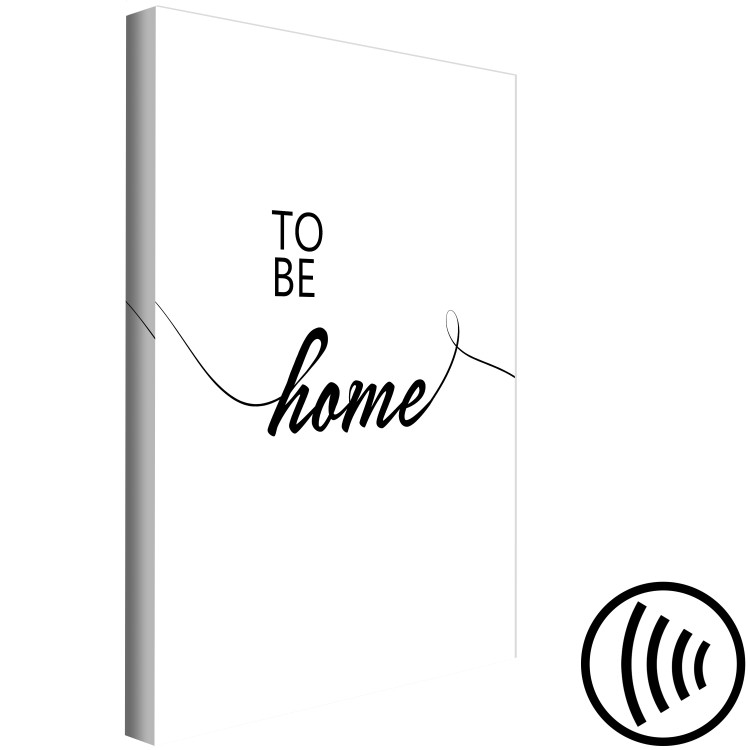 Canvas Art Print Black English To be home sign - minimalistic on a white background 125790 additionalImage 6