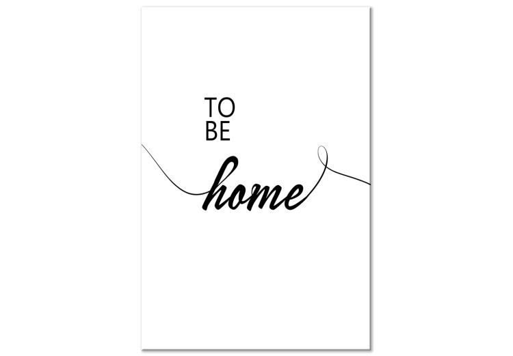 Canvas Art Print Black English To be home sign - minimalistic on a white background 125790
