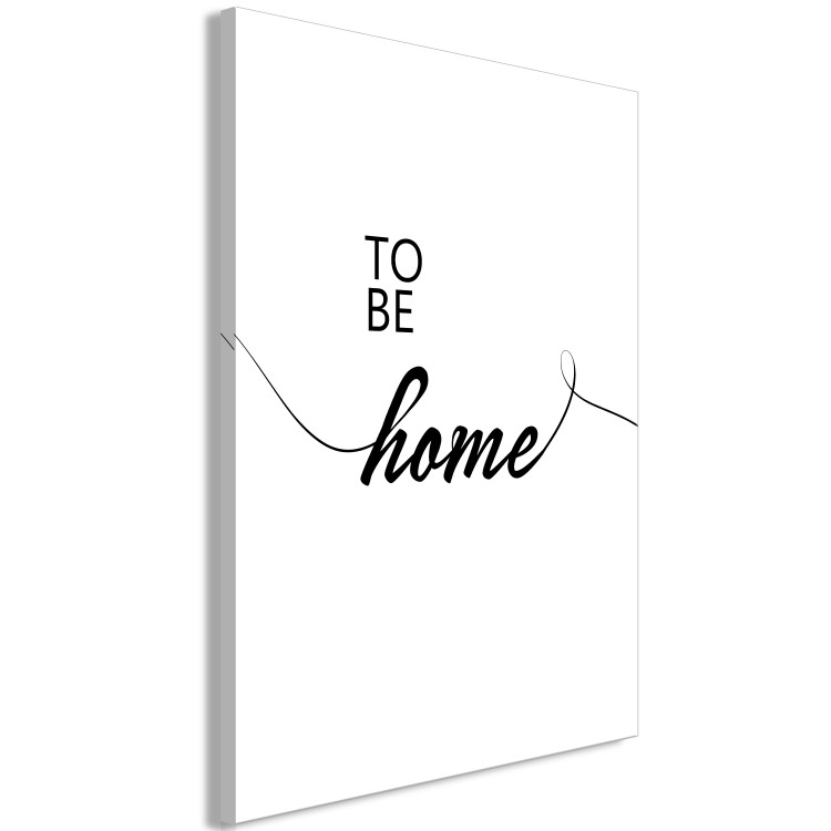 Canvas Art Print Black English To be home sign - minimalistic on a white background 125790 additionalImage 2