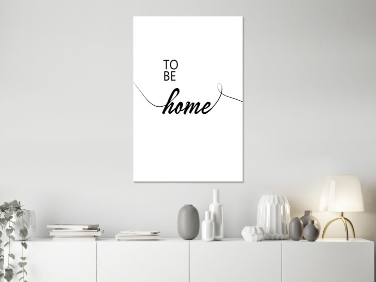 Canvas Art Print Black English To be home sign - minimalistic on a white background 125790 additionalImage 3