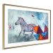 Poster Escape - colorful composition of a fleeing zebra in abstract style 126490 additionalThumb 9