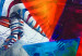 Poster Escape - colorful composition of a fleeing zebra in abstract style 126490 additionalThumb 11