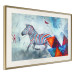 Poster Escape - colorful composition of a fleeing zebra in abstract style 126490 additionalThumb 3