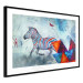 Poster Escape - colorful composition of a fleeing zebra in abstract style 126490 additionalThumb 8