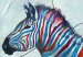 Poster Escape - colorful composition of a fleeing zebra in abstract style 126490 additionalThumb 12