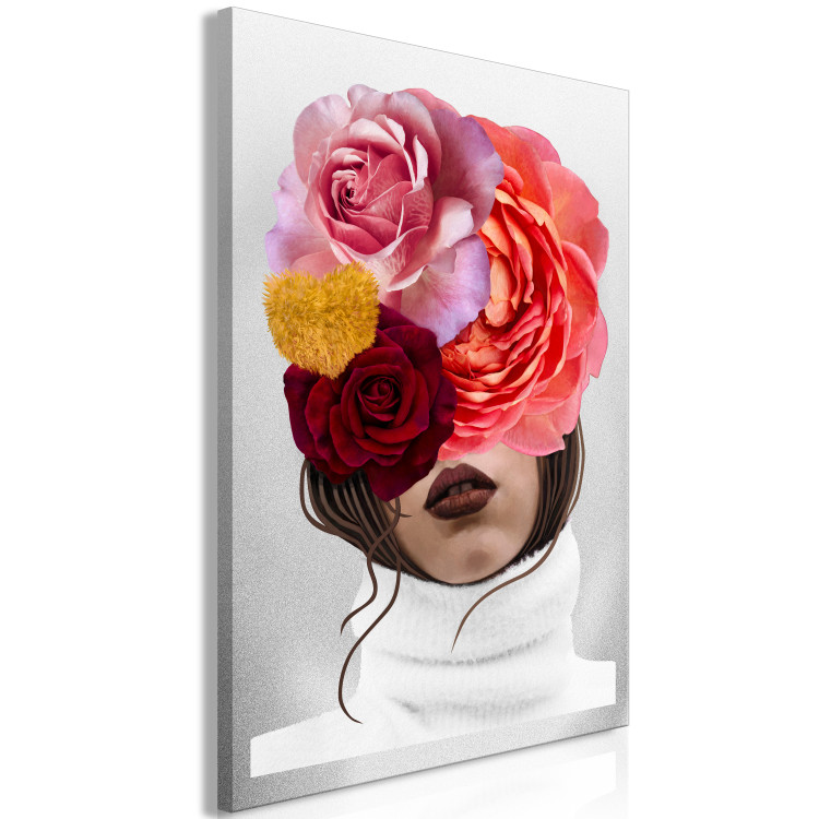 Canvas Print Peonies and roses covering a woman's face - an abstract portrait 127790 additionalImage 2