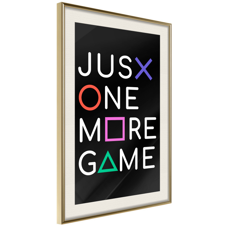 Wall Poster Just One More Game - white inscription with colorful figures on black background 128490 additionalImage 3