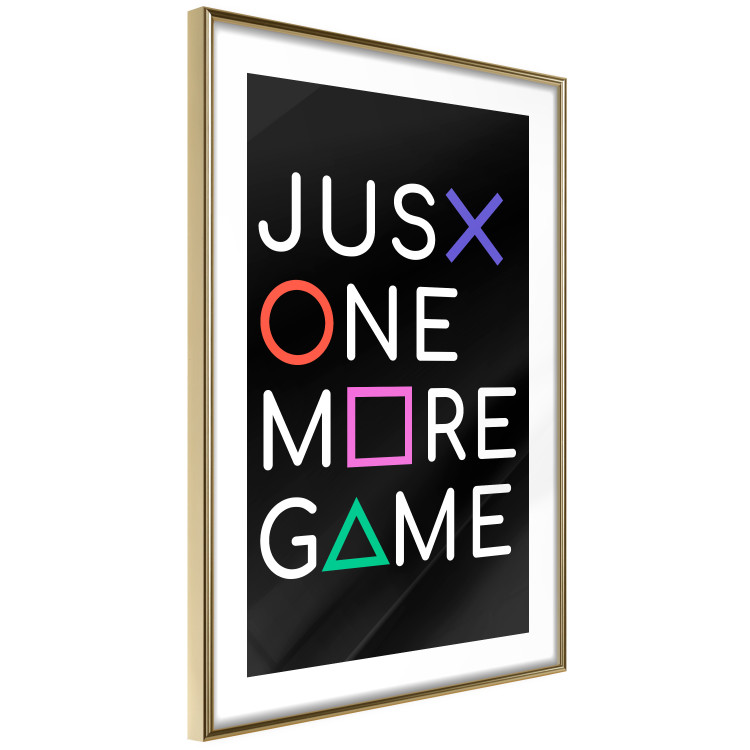 Wall Poster Just One More Game - white inscription with colorful figures on black background 128490 additionalImage 7