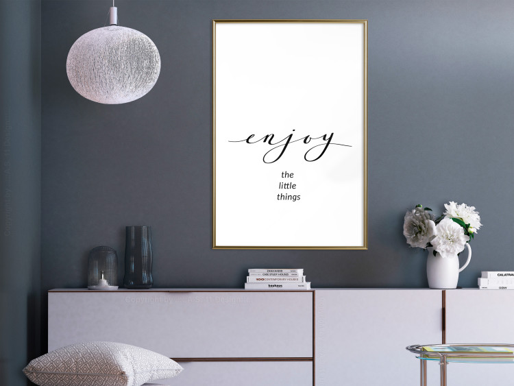 Wall Poster Enjoy the Little Things - black English text on a white background 130790 additionalImage 13