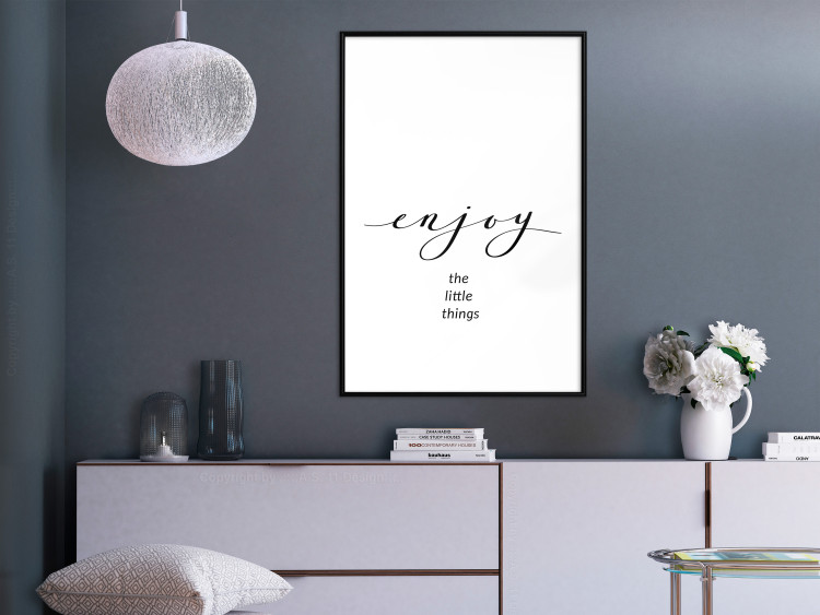 Wall Poster Enjoy the Little Things - black English text on a white background 130790 additionalImage 18